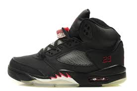 Women Air Jordan Retro 5 Shoes Black Red New Jordans Shoes