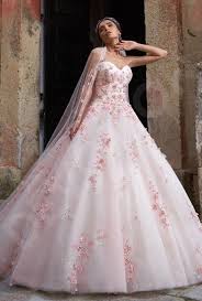 This Wedding Gown Resembles A Cherry Blossom On A Lovely Spring Day This Dress Looks Ama Ball Gowns Wedding Pink Wedding Dresses Cherry Blossom Wedding Dress