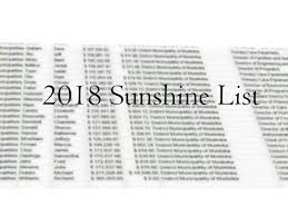 A sunshine list is a listing of salary, benefit and severance information. Parry Sound Sunshine List Features Some Big Earners My Parry Sound Now
