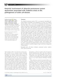 Providing appropriate opportunities for faculty to participate in department affairs. Pdf Potential Involvement Of Ubiquitin Proteasome System Dysfunction Associated With Oxidative Stress In The Pathogenesis Of Sickle Cell Disease