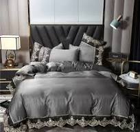 Ensemble de literie en soie lavée avec housse de couette, jupe de lit,  draps, luxe textile pour la maison, taille reine roi, couvre-lits, taies  d'oreiller 4PCS Fournisseur d'ensemble de literie