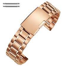 Looking for a good deal on gold bracelet watch? Rose Gold Steel Metal Bracelet Replacement 16mm Watch Band Button Clasp 5018
