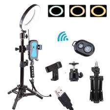 China 6 Led Desktop Selfie Ring Light With Tripod Stand And Cell Phone Holder Mini Led Camera Lamp China Flash Light And Led Ring Light Price