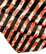 Bright red white floral pattern casual chairs. 42 00