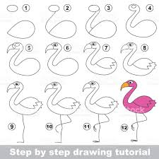 Drawing Tutorial For Children How To Draw The Funny Flamingo Flamant Rose Dessin Flamand Rose Dessin Tutoriel De Dessin