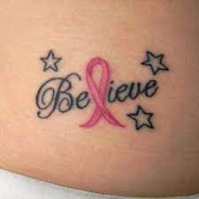 Breast cancer is a disease in which certain cells in the breast become abnormal and multiply uncontrollably to form a tumor. Pin By Jacque Shockey On Believe Believe Tattoos Cancer Tattoos Cancer Ribbon Tattoos