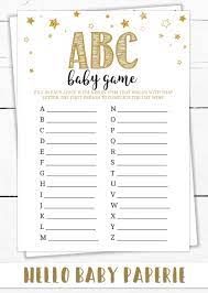 Baby Shower Games Abc Baby Game Baby Shower Girl Baby Shower Boy Baby Shower Ideas Baby Girl Shower Themes Baby Shower Winter Twinkle Twinkle Baby Shower
