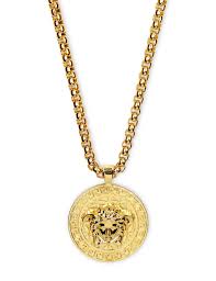 Versace's metal necklaces for men come in a wide range of styles, embellished with medusa and greca accents. Versace Men S Gold Medusa Necklace Giuliofashion Com Giulio Fashion