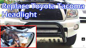 Complete instructions for replacing a head light bulb on a 2009 toyota tacoma pre runner 4.0l v6 crew cab pickup (4 door). Toyota Tacoma Headlight Replacement 2005 2011 Youtube