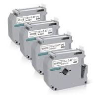 Pacote com 4 fitas de etiquetadora compatíveis com a fita de etiquetadora  Brother M-K231 MK231 substituição para fabricante de etiquetas Brother ...