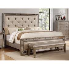 Platform bed does not require box spring. Best Master Furniture Ava Glam Mirrored Synthetic Silk Upholstered Bed On Sale Overstock 20377961