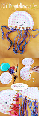 Quallen Aus Papptellern Diy Bastelideen Furs Basteln Mit Kleinkindern Basteln Mit Kleinkindern Bastelideen Basteln