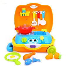 Little Chef Kids Cooking Set Toy For Toddlers Encased In A Suitcase For Boys And Girls With Music And Sounds Kit Early Learning Toys Kids Cooking Set Baby Toys