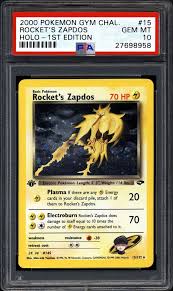 Maybe you would like to learn more about one of these? 2000 Nintendo Pokemon Gym Challenge Rocket S Zapdos Holo 1st Edition Psa Cardfacts