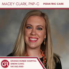 Macey Clark, PNP-C, will begin offering comprehensive pediatric care at the  Grande Ronde Hospital Union Clinic this January! Schedule your child's next  appointment today. 541.562.6180 #wearegrh #healthiertogether #PediatricCare  #unionoregon