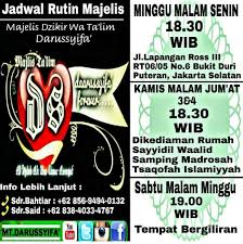 Puisi hari minggu sendirian ini diperuntukkan bagi siapa saja yang saat hari minggu tidak bersama pasangan hari minggu sendiri. Majelis Dzikir Wa Ta Lim Darussyifa Undangan Untuk Para Muslimin Wal Muslimat Ummat Nabi Muhammad Saw Jadwal Rutinitas Majelis Dzikir Wa Ta Lim Darussyifa Al Habib Ali Bin Umar Bin