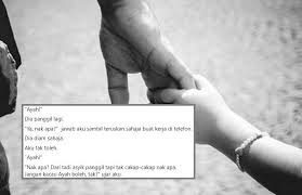 Jarak aku dan dirimu buat aku hancur ibu,,, aku rindu belaian mu saat aku terlelap tidur,, aku rindu perlindunganmu saat aku ketakutan ,,, aku terharu biru ibu… maafkan aku ibu,,, aku pergi dengan kesalahan terbesar,, aku tak sempat membuatmu tersenyum padaku ibu. Berkali Kali Anak Panggil Ayah Si Bapa Malas Layan Selepas 10 Minit Rasa Tak Sedap Hati Ketepikan Telefon Anak Anak Rindukan Kita Viral Mstar