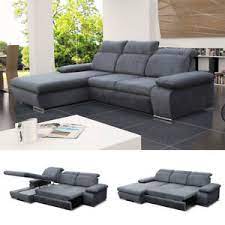 Die auswahl an ecksofas ist enorm. Ecksofa Orlando L Sofa Links Stoff Grau Mit Schlaffunktion Kopfteilverstellung Ebay