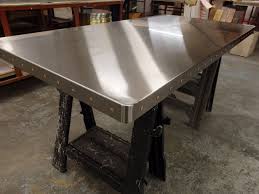 82 Satin Stainless Steel Table Top With Copper Rivets Stainless Steel Dining Table Stainless Steel Table Stainless Steel Table Top