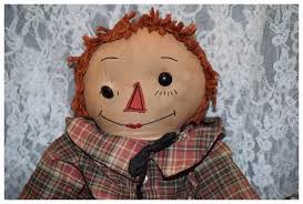 Wonderful Old Cloth Doll Rag Doll Raggedy Andy Button Eyes Unusual 21"