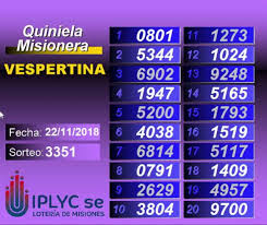 A continuación podrás ver el resultado anterior más reciente en los diferentes horarios y sorteos (primera, matutino, vespertino, nocturno y nocturno plus) realizados en la quiniela misionera. Quiniela Misionera