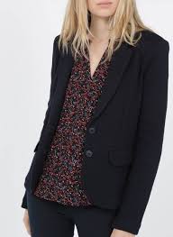 Check out our womens knit blazer selection for the very best in unique or custom, handmade pieces from our jackets & coats shops. Cotton Knit Jacket With Tailored Collar Navy Whistles Women Place Des Tendances