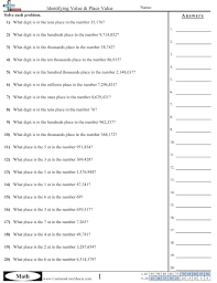 Value Place Value Worksheets Free Commoncoresheets