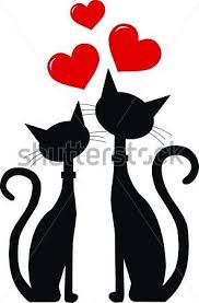 Dos Gatos Negros En El Amor Imagenes Predisenadas Clip Arts Dibujos De Gatos Gatos Para Pintar Colcha Con Disenos De Gato