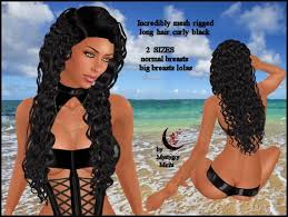 Bra strap length sits right where it says in the name, a few inches below the armpit, at about the height of your shoulder blades. Second Life Marketplace Incredibly Mesh Rigged Curly Long Hair 2 Sizes Breast Normal And Big Breast Lolas Black