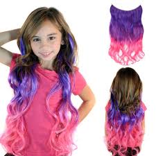 Indian, brazilian, malaysian & peruvian hair extensions. Amazon Com Unicorn Hair Curly Ombre Halo Hair Extension Magic Manes For Kids Tweens And Teens In Purple To Neon Pink Beauty