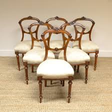 Elegant Set Of 6 Victorian Walnut Antique Dining Chairs Antiques World