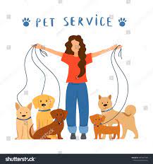 Professional Dog Handler Walks Pet Park Stock Vector (Royalty Free)  1874227798 | Shutterstock