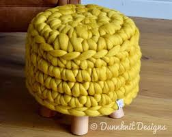 The Bunbury Bumper Footstool Merino Wool Pouffe Crocheted Etsy Round Footstool Beautiful Wedding Gift Special Gifts