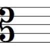 Draw a bass clef at the beginning of the staff and write the letter name of each note. 1
