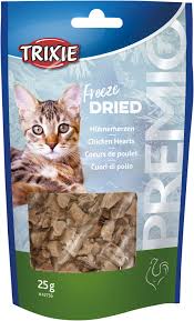 Freeze dried pet food is only a small segment of the pet food market and it is primarily used by pet food makers who want to include a raw food, usually made without preservatives, that is freeze dried as soon as it's made. 42756 Premio Freeze Dried Chicken Hearts 25 G Pgo Trade Uk Ltd