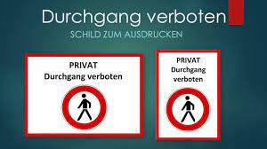 Ein schild mit der aufschrift durchgang verboten bedeutet, dass es unbefugten personen nicht erlaubt ist, einen bestimmten weg zu benutzen. Durchgang Verboten Schild Zum Ausdrucken Gratis Muster Vorlage Ch