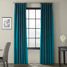 Curtains say a lot about you. Exclusive Fabrics Furnishings Everglade Teal Velvet Rod Pocket Blackout Curtain 50 In W X 96 In L Vpch 140804 96 The Home Depot