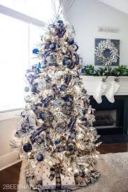 Jam paper merry & bright christmas ribbon value pack. Blue And Silver Christmas Tree For The Living Room 2 Bees In A Pod
