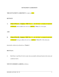 2xxx , by and between partner 1 and partner 2. Settlement Agreement Template Burgielaw