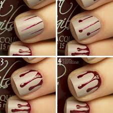 Halloween Manicure Blood Drip Nail Art More