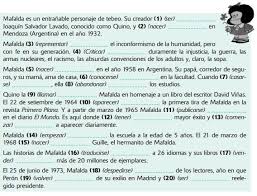 Preterito Indefinido Con Mafalda Espanhol Atividades Em Espanhol Aulas