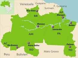 Alle länder auf der karte. Norden Brasilien Amazonas Regenwald Manaus Belem