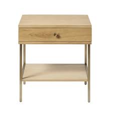 1 Drawer Bedside Table With Brass Metal Legs Karla Maisons Du Monde Coffee table with very solid metal legs and rectangular wooden top paired with a lower display shelf. 1 drawer bedside table with brass metal legs maisons du monde