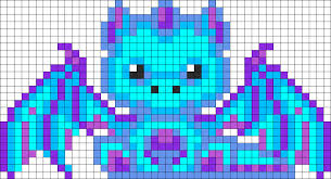Cute Dragon Kandi Pattern Pony Bead Patterns Dragon Cross Stitch Pixel Art