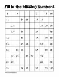 100 Chart Worksheets