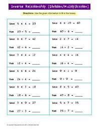 the inverse relationships multiplication and division range 5 to 12 a math worksheet from the algebra worksheets page at math drills artofit