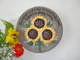 Sunflower Memorial Stone Memorial Garden Stone Memorial Gift Memorial Gifts Mothers Day Sympathy Gi Memorial Garden Stones Memorial Stones Memorial Garden