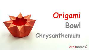 Origami Chrysanthemum Bowl Easy Single Sheet Origami Origami Easy Origami Box Easy