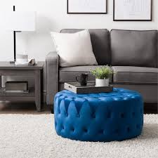 Maybe you would like to learn more about one of these? Corliving Lynwood Large Round Tufted Blue Velvet Ottoman Lyn 443 O