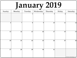 Monthly January 2019 Calendar Landscape Calendar Word Free Printable Calendar Monthly Editable Calendar